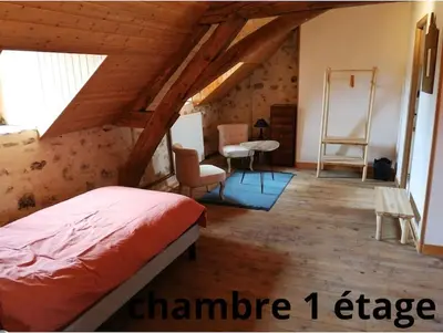 Un ou plusieurs lits dans un hébergement de l'établissement la longère du plessis Mornay, 30 min du Puy du fo, wifi, parking, jardin