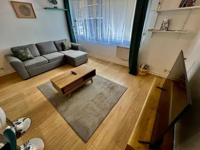Coin salon dans l'établissement Le Saint-Hilaire - appartement calme + parking