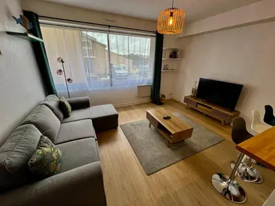 Coin salon dans l'établissement Le Saint-Hilaire - appartement calme + parking