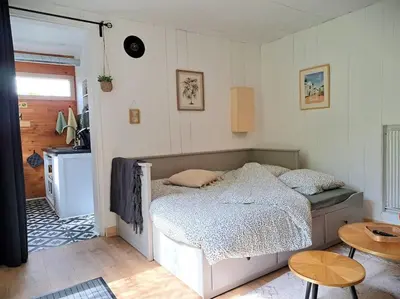 Un ou plusieurs lits dans un hébergement de l'établissement La Cabane des Dunes - Parking privatif