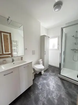 Salle de bains dans l'établissement Appartement 2 chambres - 6 personnes - Centre de Parthenay - Garage et Wifi
