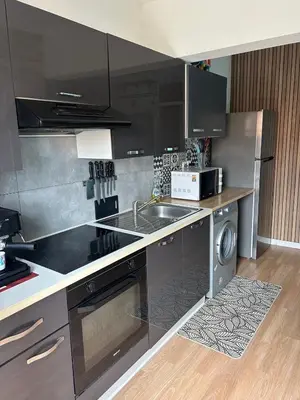 Cuisine ou kitchenette dans l'établissement Oasis Lou