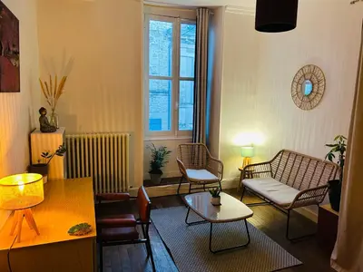 Coin salon dans l'établissement Chambre double au 1 er étage