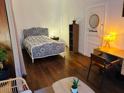Un ou plusieurs lits dans un hébergement de l'établissement Chambre double au 1 er étage