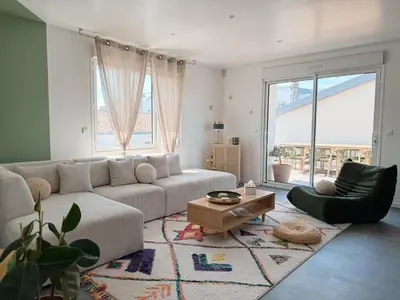 Coin salon dans l'établissement Villa Rompsay