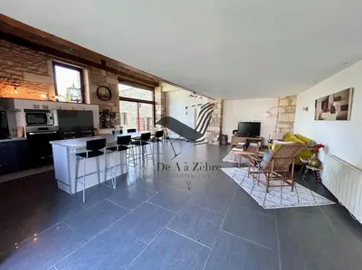 Coin salon dans l'établissement Le Nid Marin - Spacieuse maison avec jardin