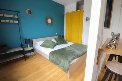 Un ou plusieurs lits dans un hébergement de l'établissement NEW! Saint Martin 52A- Grand studio lumineux-wifi