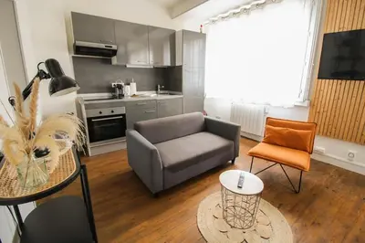 Cuisine ou kitchenette dans l'établissement NEW! St Martin 52B -Grand studio lumineux - wifi