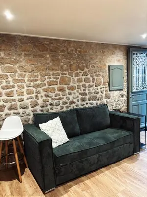 Coin salon dans l'établissement Maison au cœur de Chauvigny