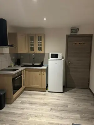 Cuisine ou kitchenette dans l'établissement Appartement meublé T1 Lussac les Chateaux