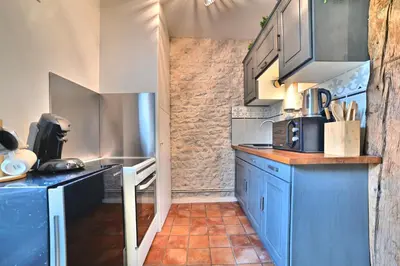 Cuisine ou kitchenette dans l'établissement Jungle Rochelaise - Coeur de ville, Entièrement Rénovée, Tv 4K, Fibre, Quartier Porte Royale