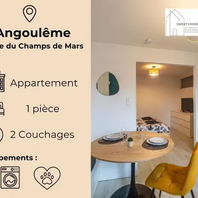 S1 SWEET HOMES Angoulême I Secteur Champs de Mars I Studio 2 couchages - Animaux acceptés