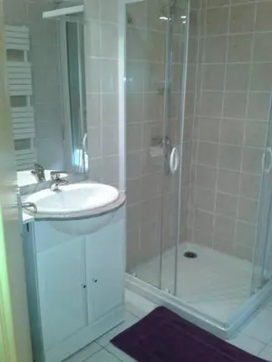 Salle de bains dans l'établissement Gîtes de La Futaie