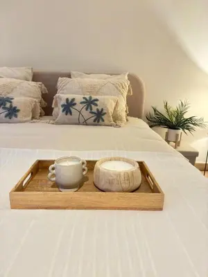 Un ou plusieurs lits dans un hébergement de l'établissement 1-Cinema apartment 10 min from Futuroscope