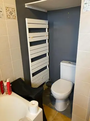 Salle de bains dans l'établissement Country home, gite proche Benon et La Rochelle