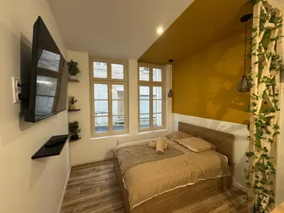 Un ou plusieurs lits dans un hébergement de l'établissement Studio hyper centre le Cosy