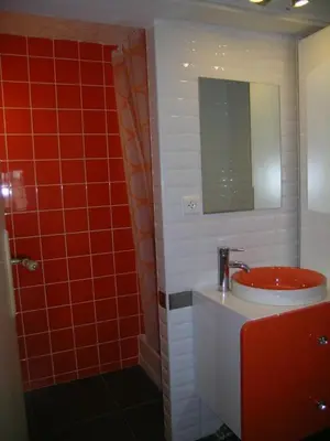 Salle de bains dans l'établissement Gîte du Marronnier