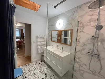 Salle de bains dans l'établissement Appartement cosy et atypique RDC centre ville