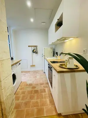 Cuisine ou kitchenette dans l'établissement Cozy apartment Chez Simone