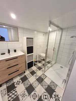 Salle de bains dans l'établissement Logis du Boutillier