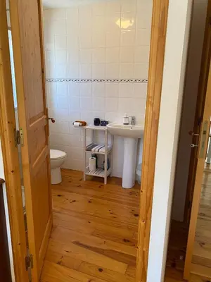 Salle de bains dans l'établissement Les Deux Marronniers Bataille