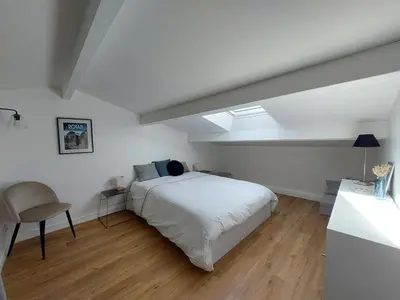 Un ou plusieurs lits dans un hébergement de l'établissement L'ermitage du gué - Cocon paisible avec extérieur