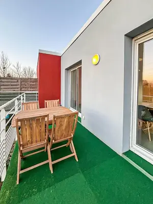 Balcon ou terrasse dans l'établissement Puilborin, appartement cosy, avec terrasse