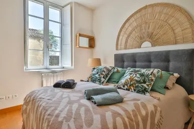 Un ou plusieurs lits dans un hébergement de l'établissement Maison du bonheur #Haut de Gamme