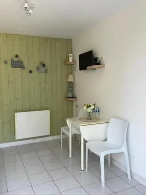 Télévision ou salle de divertissement dans l'établissement Les Cabanes du Lac à Surgères