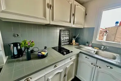 Cuisine ou kitchenette dans l'établissement Beautiful studio with balcony near the Old Port