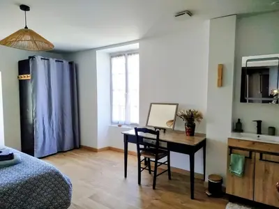Cuisine ou kitchenette dans l'établissement Gîte Ô Passage