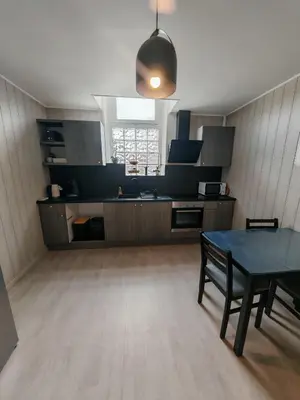 Cuisine ou kitchenette dans l'établissement l'appart Orchidée n12, cosy et lumineux