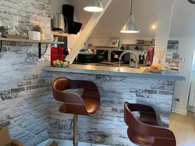 Cuisine ou kitchenette dans l'établissement Bel appartement proche du marché