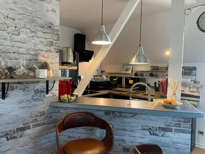 Cuisine ou kitchenette dans l'établissement Bel appartement proche du marché