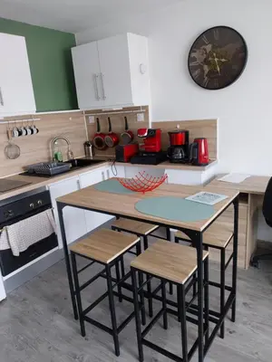 Cuisine ou kitchenette dans l'établissement Horizon