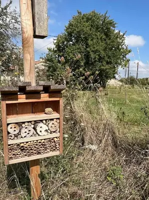 Jardin de l'établissement Cabane Feuille - Glamping on a vineyard - Wooden Cabin