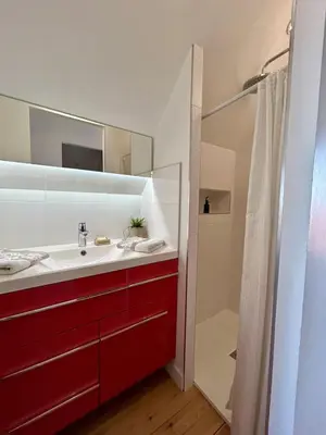 Salle de bains dans l'établissement La Villa Ô Dunes Front de Mer