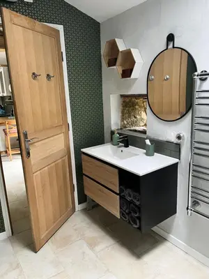 Cuisine ou kitchenette dans l'établissement La Grange Charton Gite