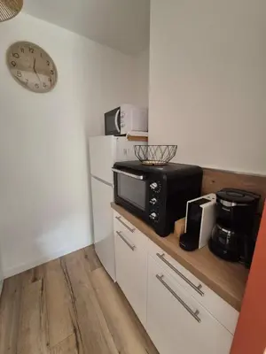 Cuisine ou kitchenette dans l'établissement Charmant studio avec cour privée