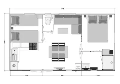 Plan de l'établissement Mobil home Bahia DUO Prenium