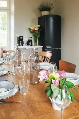 Cuisine ou kitchenette dans l'établissement Gite de charme Le Quatre Feuilles