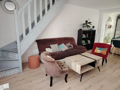 Coin salon dans l'établissement Maison petit havre de paix