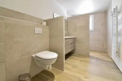 Salle de bains dans l'établissement Gîte de la Chaize