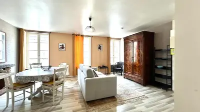 Coin salon dans l'établissement Appartement 1 chambre avec terrasse