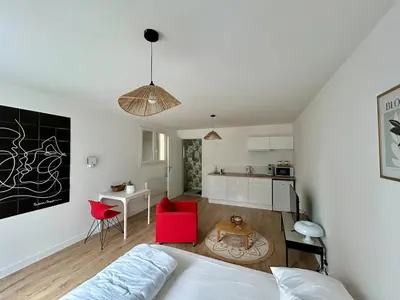 Cuisine ou kitchenette dans l'établissement Le petit nid douillet à 5mn du Futuroscope