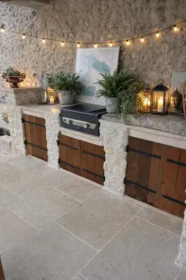 Cuisine ou kitchenette dans l'établissement Maison des Passeroses