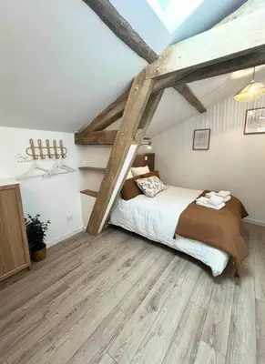 Un ou plusieurs lits dans un hébergement de l'établissement Serenity Appart', Les Clés de l'Espoir, proche Poitiers