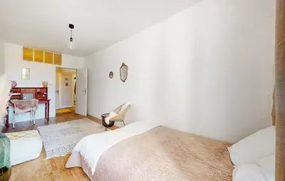 Un ou plusieurs lits dans un hébergement de l'établissement Ferienhaus mit Charakter und Terrasse in perfekter Lage
