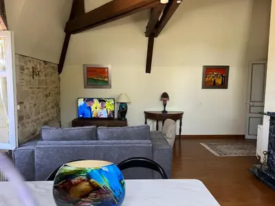 Coin salon dans l'établissement Appartement dans Château exceptionnel