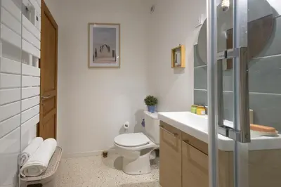Salle de bains dans l'établissement Les Studios Paultrimoine